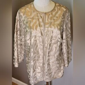 Chico's Beige Patterned Blazer